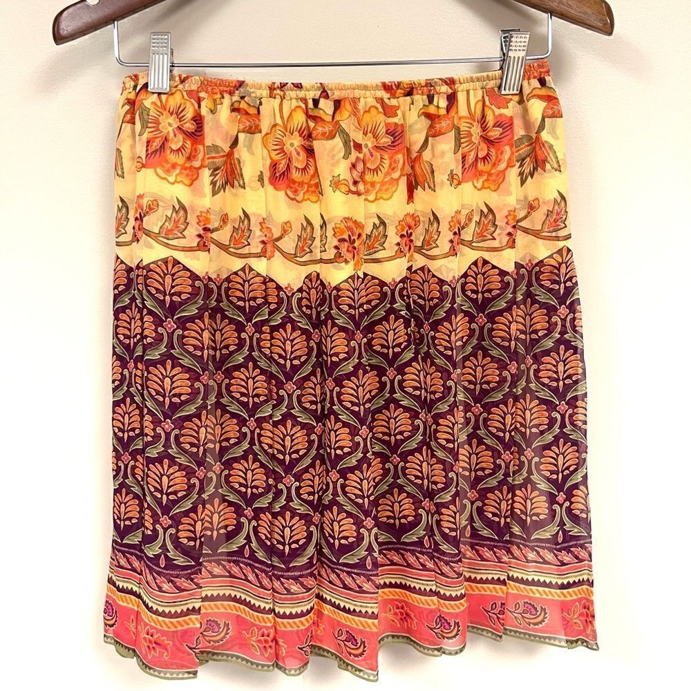 Ellen Tracy midi silk pleated skirt. Size M